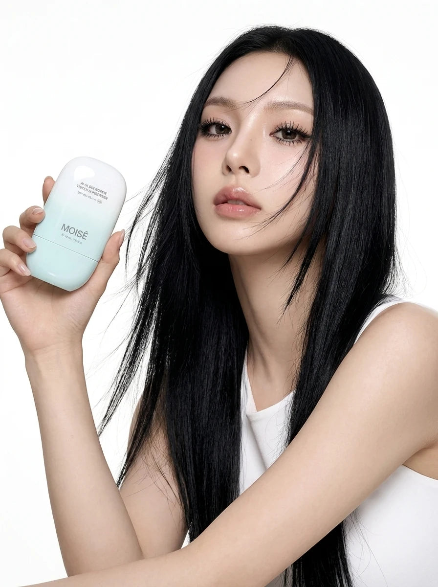 MOISĒ Tinted Repair Sunscreen in use